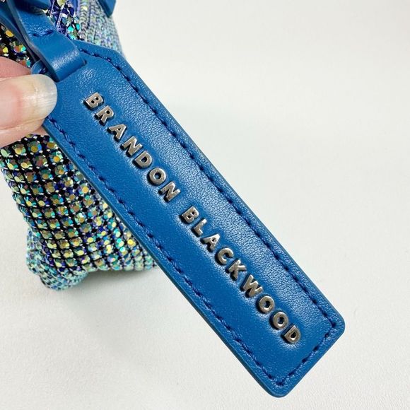 BRANDON BLACKWOOD Syl Blue Crystal Metallic Bag Top Handle Light Sapphire - Picture 7 of 12